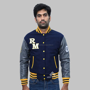 Veste universitaire de baseball à manches en cuir de laine pour hommes personnalisée avec broderie - Product Image 3