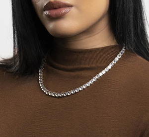 Fancy Tennis Chain Premium Custom Jewelry 14K Blanco/amarillo/oro rosa 70ct Round Lab Grown Tennis Chain - Product Image 1