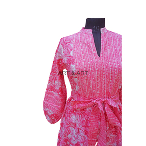 100% vestido Maxi de algodón para mujer indio hecho a mano patrón Floral comodidad Casual ropa de fiesta para uso Formal diario hermoso verano - Product Image 3