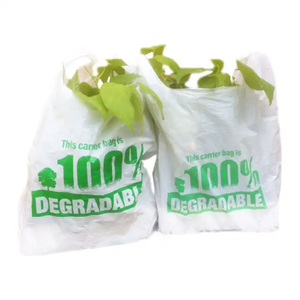 Prix pas cher Vert LDPE écologique T-shirt blanc sac en plastique avec logos sac en plastique biodégradable sacs à provisions en plastique - Product Image 6