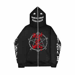 Nuevo diseño único Material de buena calidad hecho con cremallera de cara completa Sudadera con capucha de talla grande Secado rápido Pieza fresca Sudaderas con capucha y sudaderas para hombres - Product Image 2