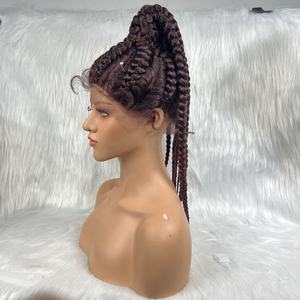 <span class=keywords><strong>Jennifer</strong></span> – perruque Lace Front Wig brésilienne naturelle vierge, perruque tressée, cheveux synthétiques, Transparent - Product Image 3