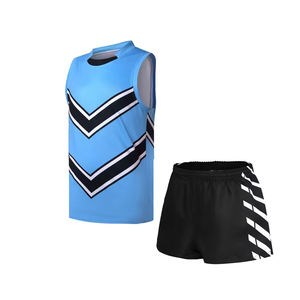 Uniformes de football australiens de haute qualité personnalisés uniformes de conception de sublimation bleus et noirs personnalisés - Product Image 1