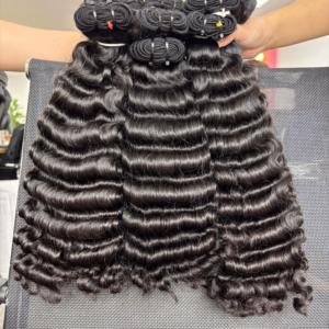 Chất Lượng Tốt Nhất 100% Việt Tóc Thô Dệt Nhà Máy Bán Buôn Giá Loose Sâu Sóng Bó Chất Lượng Cao Cho Thiên Tài Sợi Ngang - Product Image 4