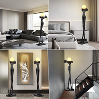 Lampe sur pied moderne en résine en forme humaine, sculpture artistique décorative pour la maison, le salon, la cafétéria