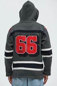 Pulls à capuche personnalisés pour hockey sur glace avec lacets Sérigraphie Polyester Sweat à capuche pour hockey sur glace - Product Image 5