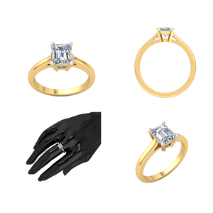 Anillo de diseño clásico de oro sólido de 14 quilates para mujer 1.01Cts VS Clarity Lab Grown Diamond EF Color Jewelry para fiestas - Product Image 2