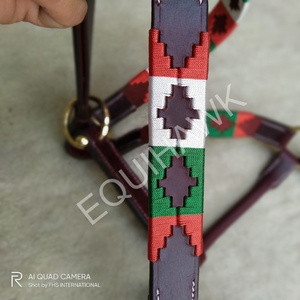 Polo de cuero inteligente de alta calidad, caballo Halter, estilo occidental, accesorios en inglés, herrajes de latón, hilo de nailon, diseño de punto de Color - Product Image 5