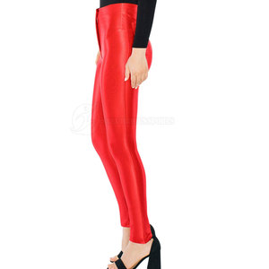 Pantalon en cuir véritable respirant de haute qualité pour femmes, taille mi-haute, décontracté d'hiver, XL, jambe droite, uni, teinture unie, séchage rapide - Product Image 4