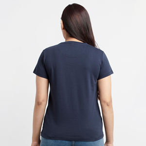 Camisetas de verano sueltas de algodón 180g 100% de alta calidad para mujer con impresión de logotipo personalizado Precio de fábrica - Product Image 4