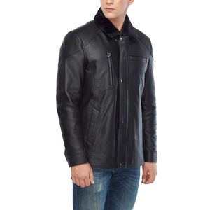 2025 Private Label Best Price Quick Dry <b>Men</b> Leather <b>Jacket</b> New Streetwear Style <b>Slim</b> <b>Fit</b> <b>Men</b> Leather <b>Jacket</b> - Product Image 2