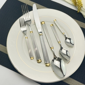 Ensemble de couverts de conception classique d'argenterie de miroir d'acier inoxydable de tendance d'industrie pour l'utilisation de restaurant à la maison - Product Image 2
