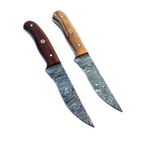 Cuchillo de emparejamiento de Chef de Damasco hecho a mano de 4 pulgadas de alta calidad, mango de madera, cuchillo de Chef de cocina afilado con Funda de cuero - Product Image 4