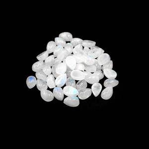 Natural <b>Moon</b> Stone Loose Nature <b>Crystal</b> Cabochon Pears Calibrated Sizes 9x11mm & 10x12mm - Product Image 2
