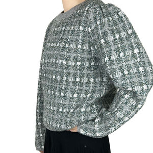 Pull chaud doublé en polaire pour femmes Pull d'hiver tricoté à manches longues pour femmes Look décontracté Pull classique à col rond - Product Image 4