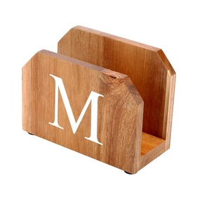 Wood Napkin Holder Square Round Clear <b>Resin</b> <b>Table</b> <b>Top</b> Accessories Napkin Dispenser & Organize Office Restaurant - Product Image 6