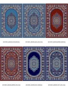 Tapis oriental Adiva antique turc tissé à la machine, grand motif géométrique rouge, tapis de maison résistant aux taches à haute pile - Product Image 3