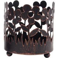 Porte-bougie en métal de forme ronde, pot en métal de ferme, manchons/supports de bougies - Product Image 3