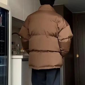 Parka d'hiver tendance haut de gamme pour homme, nouvelle couleur unie, col montant, coupe ample, en toile de haute qualité, imperméable et respirante - Product Image 5