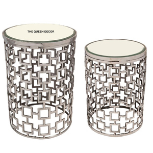 Table d'appoint de style moderne contemporain en aluminium, forme ronde, finition or et noir, décoration d'intérieur, salon - Product Image 6