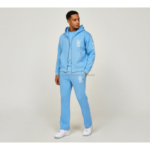 Venta al por mayor personalizable de 2 piezas ecológico transpirable polar cremallera chándal invierno gimnasio ropa deportiva para hombres de talla grande activo - Product Image 2