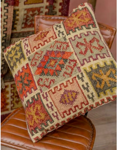 Elegant Modern Handcrafted Wool <b>Square</b> Kilim Cushion Cover Woven Eco-Friendly Reversible Customizable Button Closure Home <b>Pillow</b> - Product Image 3