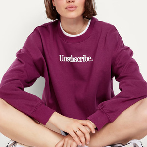OEM Custom Fit Womens Sweatshirt With Breathable Cotton Fabric Logo Printing And Private Label Branding For Fashion Wear - Product Image 4