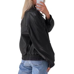 Vente chaude Baggy 100% vestes pour femmes en cuir véritable nouvelle veste en cuir véritable surdimensionnée décontractée et élégante à Nurak en 2025 - Product Image 2