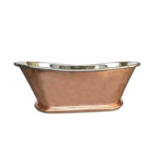 Baignoire en cuivre de haute qualité, fabriquée à la main, design classique et élégant, vente en gros, articles de salle de bain de luxe, baignoire en cuivre blanche - Product Image 2