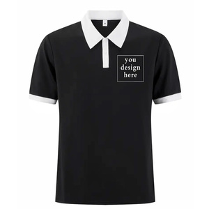 เสื้อกอล์ฟสำหรับผู้ชายผ้าแคนวาสสำหรับใส่ตี้คอตตอนสีล้วนระบายอากาศได้ดีมีโลโก้ตามสั่ง - Product Image 4