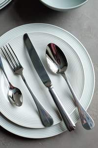 Juego de cubiertos de acero inoxidable con acabado plateado, una elegante mezcla de durabilidad y estilo para bodas, eventos y uso diario - Product Image 4