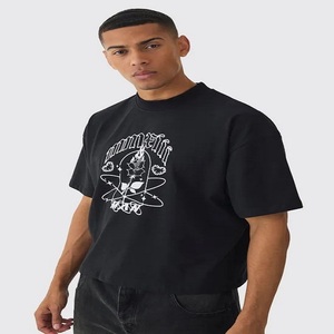 เสื้อยืดลายพิมพ์ลายแขนยาวโอเวอร์ไซส์สำหรับผู้ชายผ้าคอตตอนคอกลมยาวโอเวอร์ไซส์ผ้า100% กราฟิก - Product Image 1