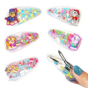 Pinces à cheveux personnalisables OEM/ODM 6 pièces Pat'Patrouille avec confettis, barrettes de 5 cm pour filles, prix direct usine, accessoires de coiffure - Product Image 3