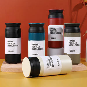 Tumbler termos gaya Jepang, termos perjalanan baja anti karat 380ML 500ML, termos kopi isolasi termal dengan pegangan - Product Image 4