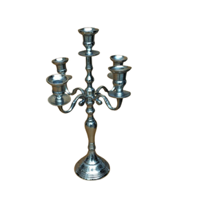 Candélabre poli en nickel en laiton utilisé pour le mariage et d'autres décorations pièce maîtresse de bougeoir en métal - Product Image 1