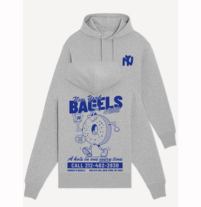 เสื้อฮู้ดดี้คอตตอนปกติเสื้อสเวตเชิ้ตสีเทาเฮเทอร์เบเกิลแบบใหม่ - Product Image 1