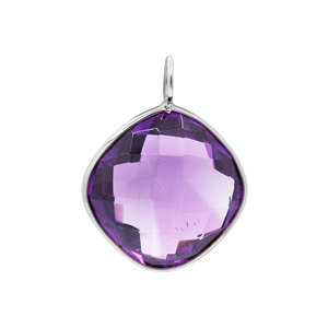 Coussin pendentif en plaqué or jaune 9 carats fait à la main Améthyste taillée dans un style vintage, cadeau de Noël certifié GIA pour filles - Product Image 3