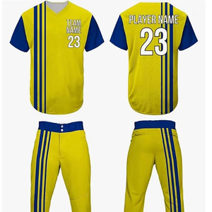 Conjunto de uniforme de béisbol personalizado de calidad superior Logotipo de nombre cosido en la parte delantera pantalones de camisetas personalizados para niños y adultos - Product Image 1