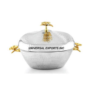 Hotpot de acero inoxidable con acabado dorado, cazuela de vajilla de forma redonda, nuevo calentador de alimentos de Metal más vendido - Product Image 5