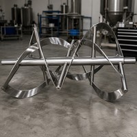 Mélangeur à double couche avec ruban intégré, conception combinée, en acier inoxydable SUS304 poli miroir, axe de mélange personnalisé pour épices