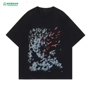 T-shirt Homme Grande Taille Personnalisé avec Logo Imprimé, Tricoté, Numérique, Épais, Lavé, Coupe Ample, 100% Coton, Style Hip Hop, Écologique - Product Image 4