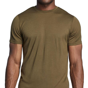 Camiseta ligera de entrenamiento de algodón 100% para hombre, camiseta informal de manga corta con cuello redondo, diseño sólido, precio barato, camisetas con cuello redondo para hombre - Product Image 3