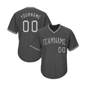 Maillot de baseball personnalisé unisexe, col en V, manches courtes, polyester anti-humidité, impression du nom et du numéro de l'équipe, protection UV - Product Image 2