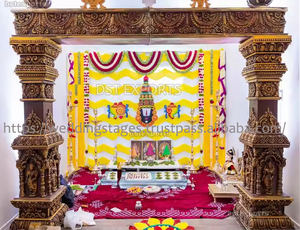 Mariage traditionnel du sud de l'Inde Mandap DST en bois exportations haute qualité tendance mariages hindous Mandapams fabricants décor royaume-uni - Product Image 5