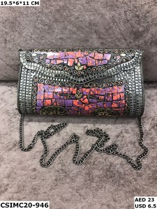 ออกแบบโลหะโมเสคคลัทช์ / โมเสคคลัทช์/ ผลิตในอินเดียแฮนด์เมดพิเศษสุภาพสตรีคลัทช์โมเสคโลหะ - Product Image 4