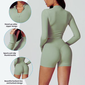 Conjuntos de Yoga de secado rápido para correr Fitness a prueba de golpes conjunto deportivo de cintura alta para mujeres al aire libre Fitness ropa de gimnasio - Product Image 5