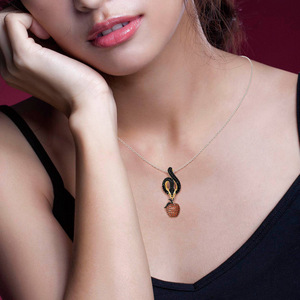 สร้อยคอเงินแท้รูปงูผลไม้ต้องห้ามและแอปเปิ้ลจาก Jeulia - Product Image 4