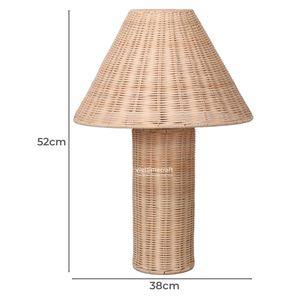 Boho <span class=keywords><strong>wicker</strong></span> sinh thái mây đèn bàn, tự nhiên dệt cạnh giường ngủ ánh sáng trang trí nội thất viettimecraft thủ công mỹ nghệ - Product Image 2