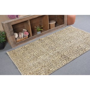 พรมขนแกะตุรกีวินเทจสี่เหลี่ยมดีไซน์ปะต่อสีเบจสีน้ำตาลขนาด37 x 67ft พื้นที่ขนาดใหญ่สำหรับห้องนั่งเล่นสไตล์คลาสสิกด้านหลังทำจากยาง - Product Image 2