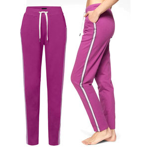Pantalones de Mujer de Corte Regular con Franjas Laterales, Casuales, de Algodón, Estilo Francés, Ropa Urbana, Joggers, Pantalones Cómodos - Product Image 1